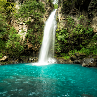 Hike to waterfalls in costa rica